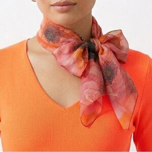 Vintage Anne Klein Silk Floral Scarve